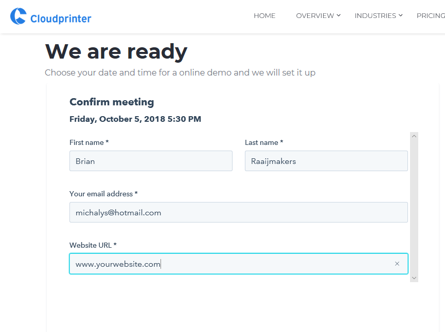 Schedule a demo button