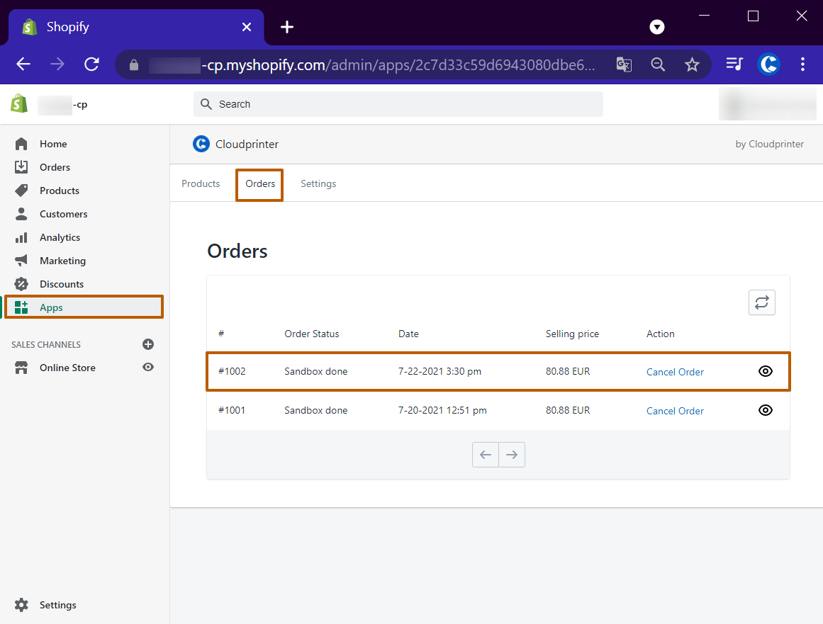 Order processing confirmation
