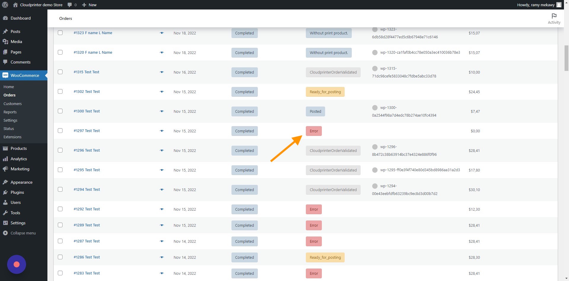 WooCommerce identify error messege (Copy) - Step 3