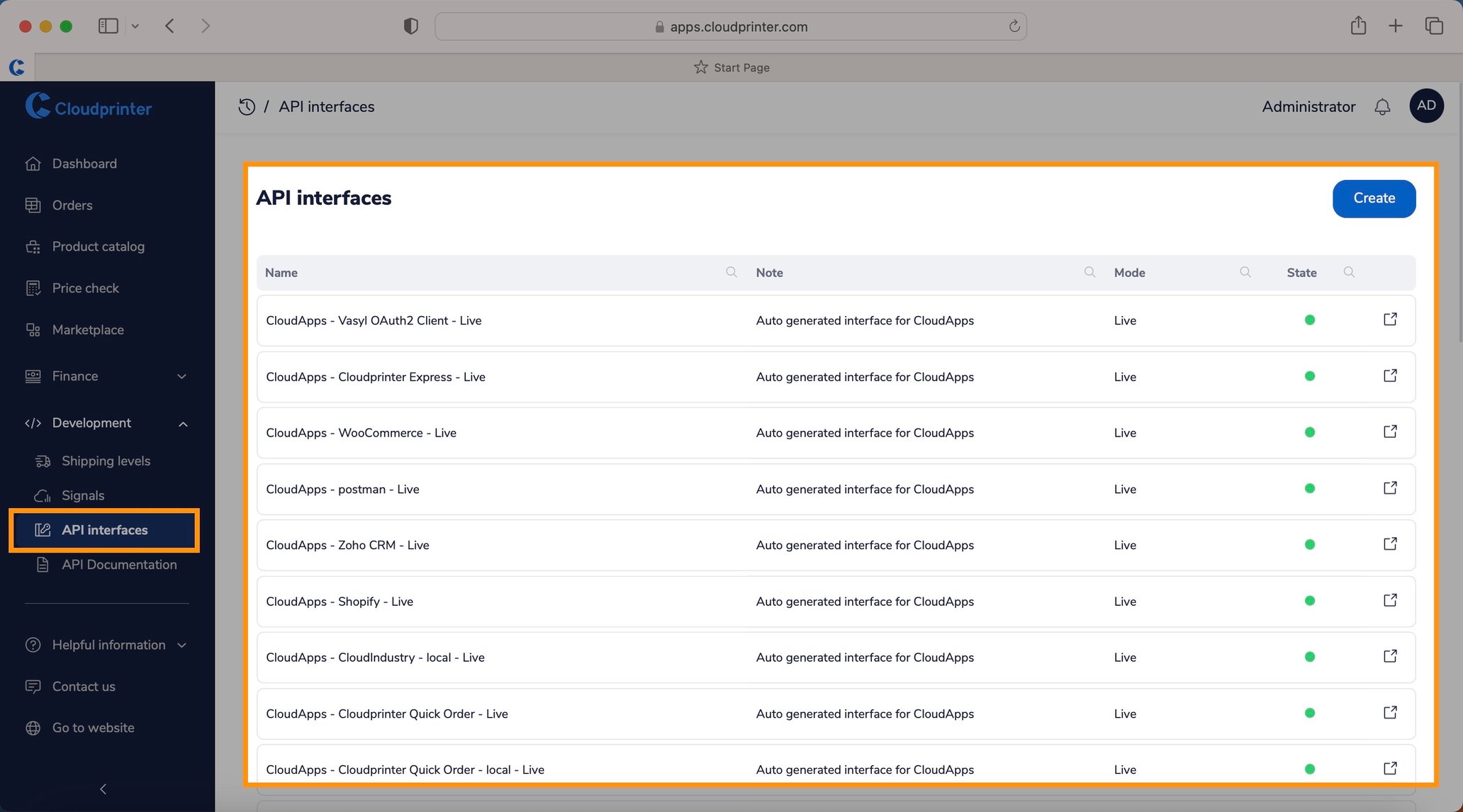 API Interfaces